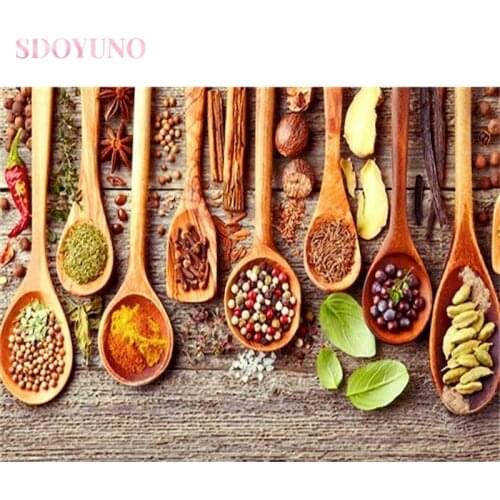 SDOYUNO 60x75cm Frame Fruit Diy Oil Painting By Bumbers Kits Paint By numbers For Adults Home Decors Acrylic Paint