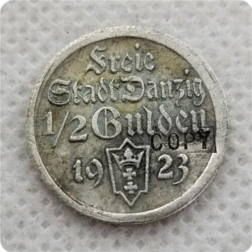 Poland Danzig Free City Silver Coin 1/2 Gulden 1923 COPY commemorative coins-replica coins medal coins collectibles