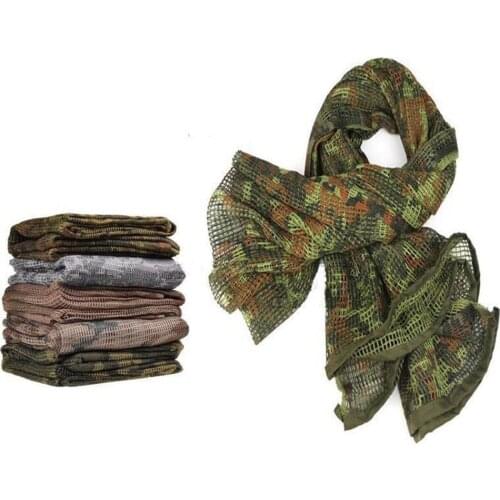Military Camouflage Tactical Mesh Breathbale Scarf Sniper Face Veil Scarves For Camo Airsoft Hunting Cycling Neckerchief