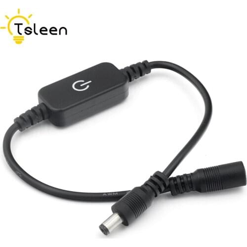 In-Line Power Switch ON/OFF Smart Touch Cable Black For Jack Arduino 12-24V Power Switch Sensor ON/OFF Black Cable Dimmer