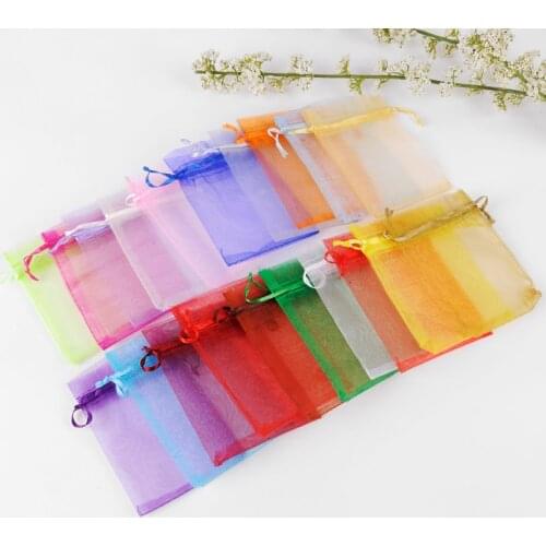 7x9cm Organza Jewelry Popular Gift Bags Cheap Wedding Gift Bag Tulle Favor Sack Customized Logo Printed 100pcs/lot Wholesale