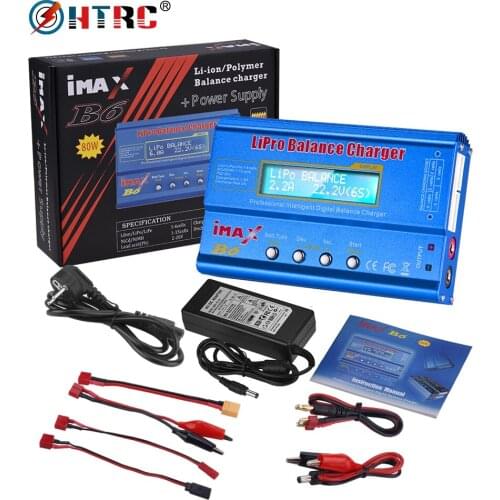 HTRC Imax B6 80W Lipo Battery Charger For NiMh Li-ion Ni-Cd PB Lipo Battery Discharger Balance RC Charger + 15V 6A Adapter