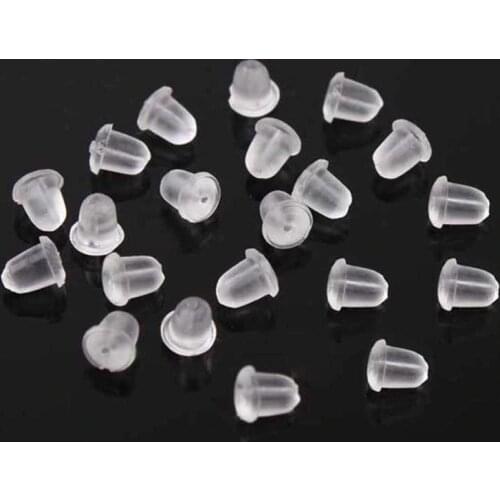 50PCS/100pcs Silicone Rubber Earring Clasp Styles Ear Nut Plugging Earring Back Earstud Findings Earrings Jewelry Accessories