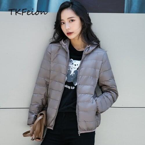 Women Slim Jackets Plus Size 4XL 5XL 2020 Spring Female Autumn Coats Light Thin Slim Style Warm Duck Down Grey Yellow Blue Color