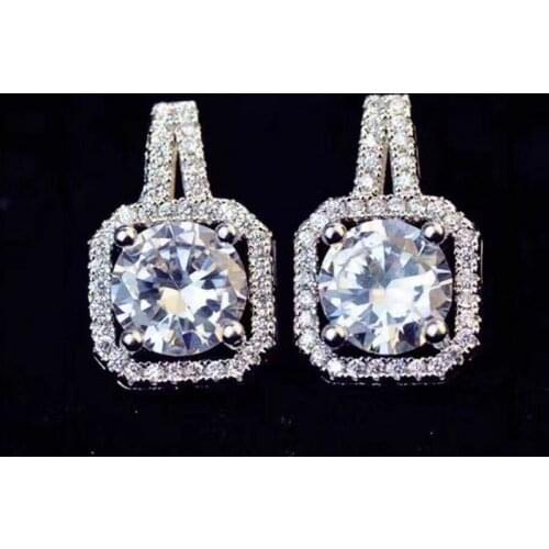 2019 Statement Drop Earrring AAAAA cz Real 925 sterling silver Star Party Wedding Dangle Earrings for women Bridal Jewelry Gift