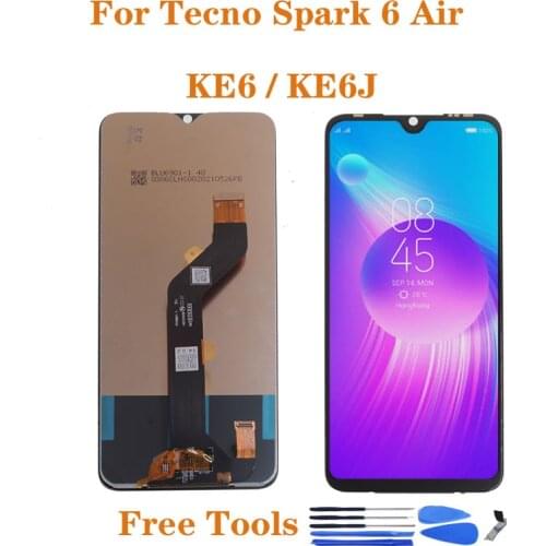 7.0" AAA LCD Display For Tecno Spark 6 Air KE6 KE6J LCD Display Touch Glass Panel Screen Digitizer Assembly Repair Parts
