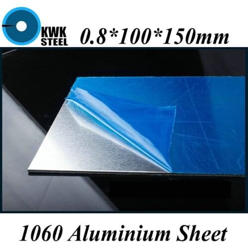 0.8*100*150mm Aluminum 1060 Sheet Pure Aluminium Plate DIY Material Free Shipping