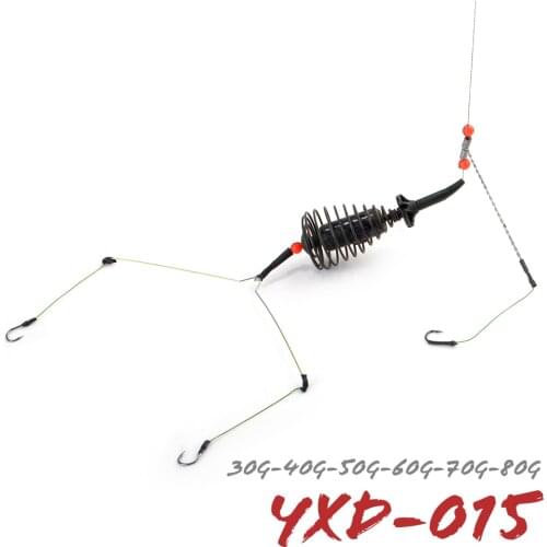 1set Carp Fishing 30-80g with Barbed Hook Hand Made fishing accessories Method Feeder Rig drill hair core wire