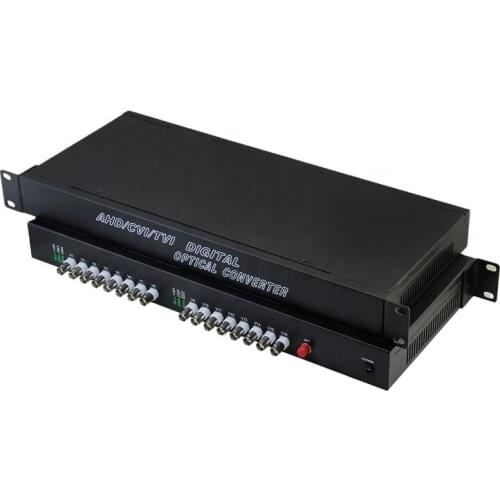 16 channel Single Mode Single Fiber 1080P AHD/HD-TVI/HD-CVI Fiber Video Converter over single core fiber optic cable