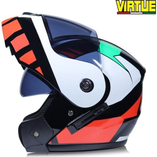 2020 Fashion Motorcycle Helmet Safety Modular Flip DOT Approved Flip Up Helmet Abs Full Face Racing Motorcycle Helmets
