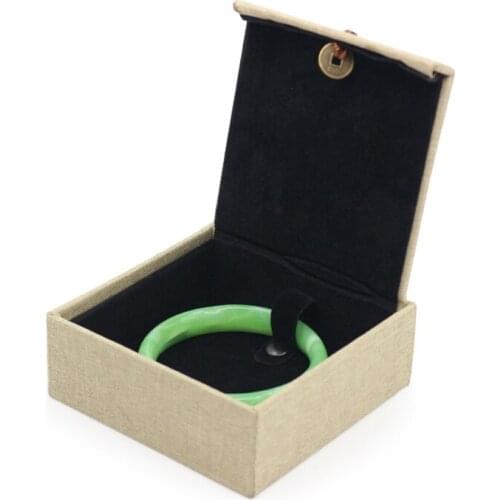 2020 New Linen Jewelry Ring Bracelet Car Pendant Holding Box High Temperature Embossing Technology Tassel Copper Coin Decoration