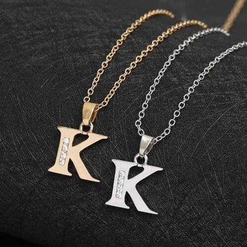 30pcs Lucky mom gift Letter K Family name Initial alphabet pendant Necklace Stainless steel alloy 26 English word sign jewelry