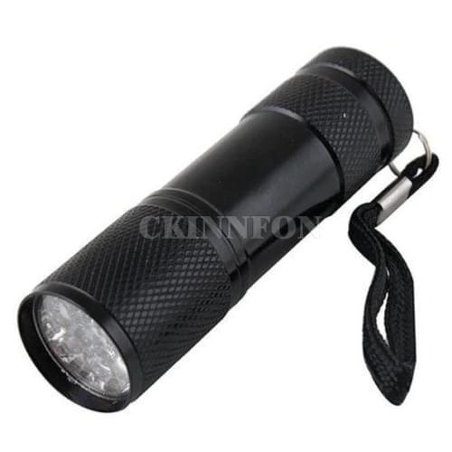 500pcs/lot Free Shipping Mini Portable UV Ultra Violet Blacklight 9 LED Flashlight Torch Light Lamp