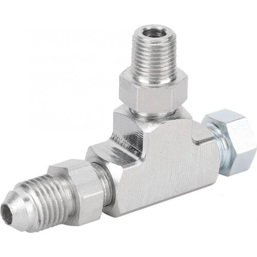 Aluminium Alloy Adapter Fitting Tee 3 Way 1/8" NPT to 4AN & Plug Block Oil Feed Pressure Sensor