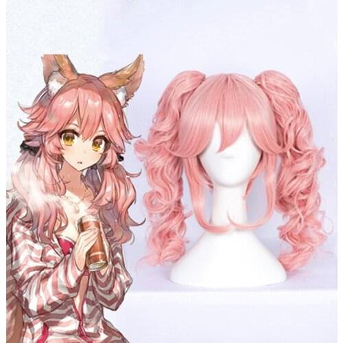 Anime Fate Extra Last Encore Cosplay Wig Tamamo no mae Cosplay Wig Heat Resistant Synthetic Wig Halloween Carnival Party