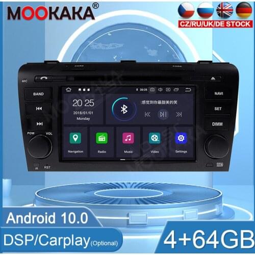 4+64G Android10.0 Car Radio For Mazda 3 2003-2009 Carplay Player GPS Multimedia Navigation Head Unit Car Stereo WIFI DSP