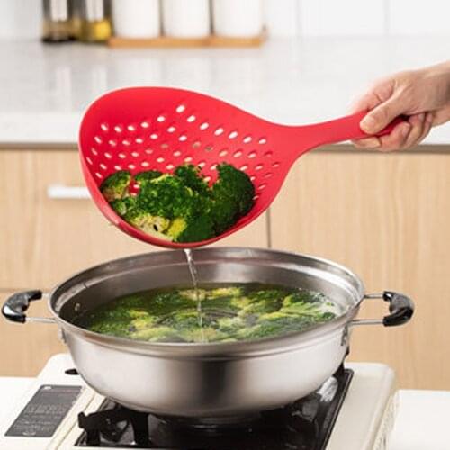 Household cooking large colander kitchen nylon large noodle spoon non-silicone long handle filter spoon dumpling fishing spoon