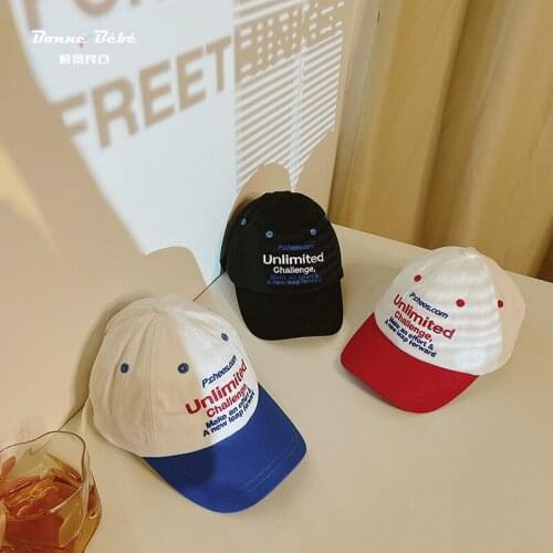 Children Cap New Korean Version Kids Baseball Caps Letter Embroidery Match Color Boys Girls Hip Hop Snapback Hats Fashion Bonnet