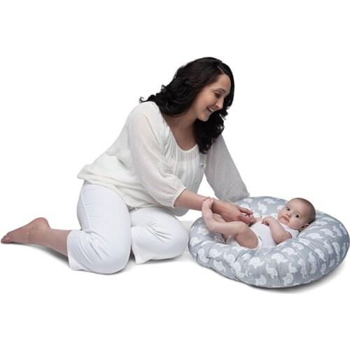 Baby crawling mat round baby multi-purpose mat fabric thickened cushion childrens room decoration cotton mat