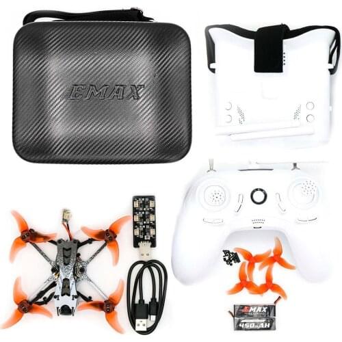 EMAX Tinyhawk II Freestyle 115mm 2.5 inch F4 5A ESC 1-2S BWhoop FPV Racing RC Drone RTF Version with Remote Control FPV Goggles