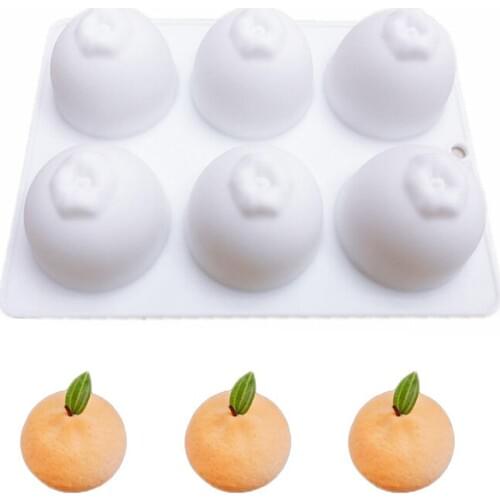 Filbake 6-Cavity Silicone 3D Cake Molds For Baking Fondant Orange Truffle Chocolates Mold Ice Cream Mould Cake Decorating Tools