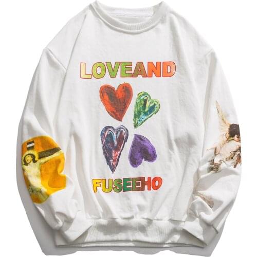 LACIBLE Vintage Loveand Print Hoodie Sweatshirt Hip Hop Streetwear Sherpa Hoodie Men Women 2021 Winter Cotton Pullover