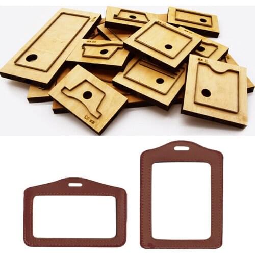Herramientas para cuero leather craft template fabric cutter card holder badge with hanging hole die cutting knfie mould