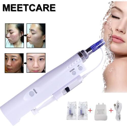 Portable Skin Injector Pen Water Mesotherapy Meso gun Vital Acid Injection Microneedle Reduce Sagging Skin Care Device Home Use
