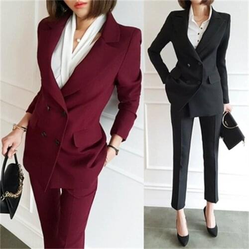 Fashion Pant Suits spring fall Slim professional dress ol suit suit female new casual temperament interview overalls small suit