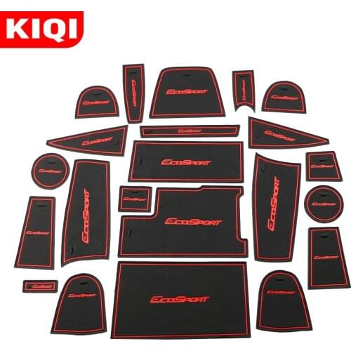 Car Gate Slot Mat Fit for Ford Ecosport 2018 2019 Anti-slip Door Pad Rubber Cup Groove Mat Auto Interior Accessories