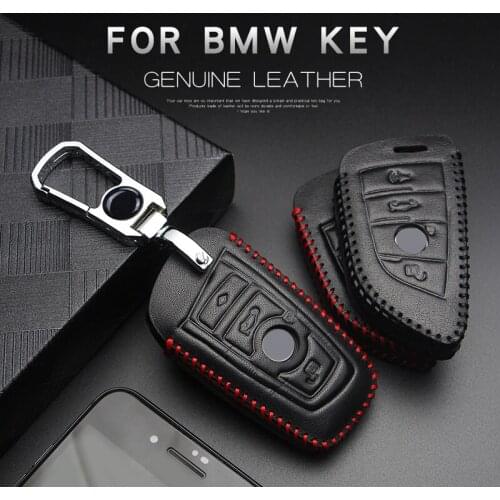 Leather Car Key Ring Key Cover Case For BMW Serie 5 1 3 7 X1 X3 X4 X5 F10 F20 F30 F31 F15 F07 F34 F22 G30 G20 G11 M Accessories