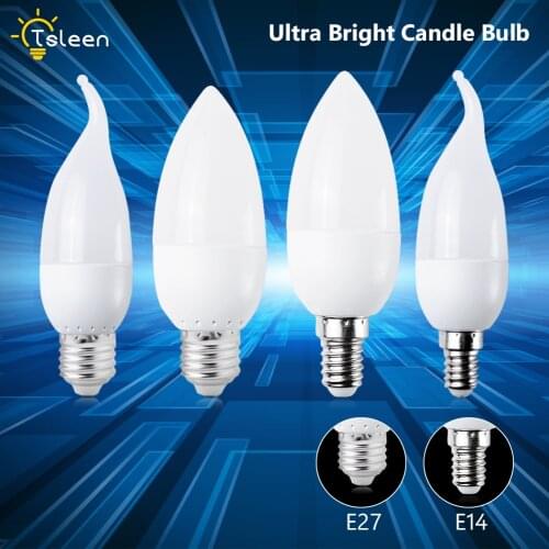 Warm Candle Bulb Light LED Bulb SMD E14 E27 3W Base Candle White Chandelier Lamp for Energy Saving Saving Lamp Lights Home Deco