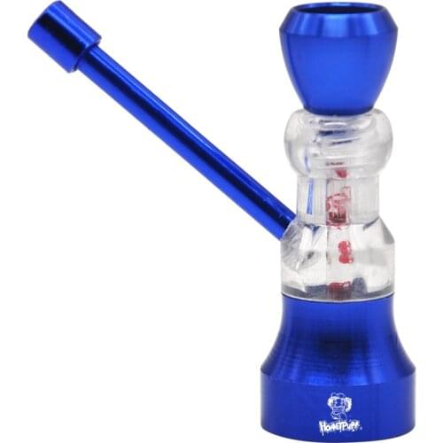 HONEYPUFF 1PC Metal Smoking Pipe Mini Aluminum Water Smoking Pipe Portable Small Hourglass Tobacco Water Pipes For Accessories