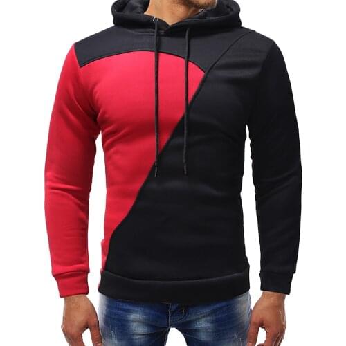 Fashion Mens Casual Patchwork Sports Sweatshirt Autumn Winter Long Sleeve Streetwear Hooded Pullover Hoodies Male Sudaderas#g3