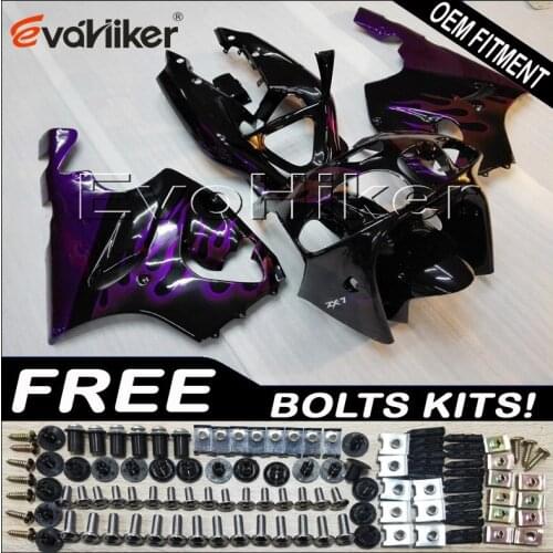 Motorcycle Fairing for ZX7R 1996 1997 1998 1999 2000 2001 2002 2003 purple black ABS Plastic Bodywork Set