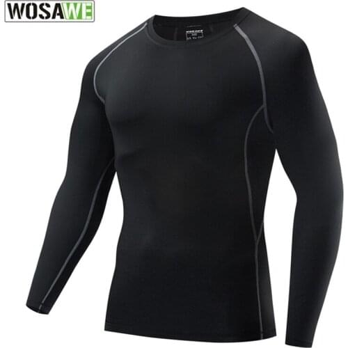 WOSAME Mens Cycling Sport Cycling Long Undershirt Cycling Sleeves Bodybuilding Sports Jersey Fitness Base Layers Tights