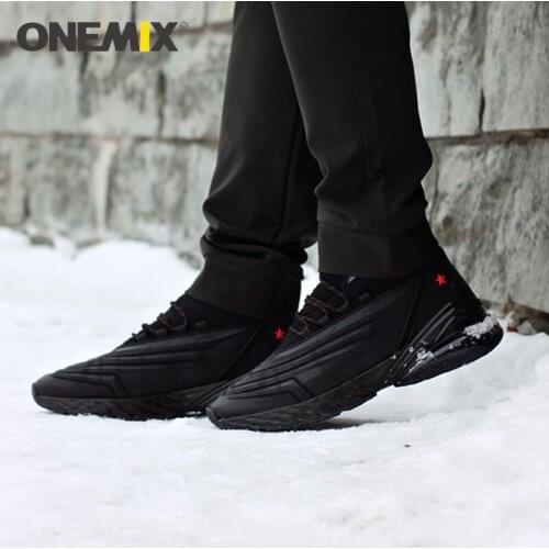ONEMIX Men Sneakers With Soft EVA Energy Midsole Women Leather Running Shoes Shock Absorption Soft Cushion Outdoor Jogging Shoes