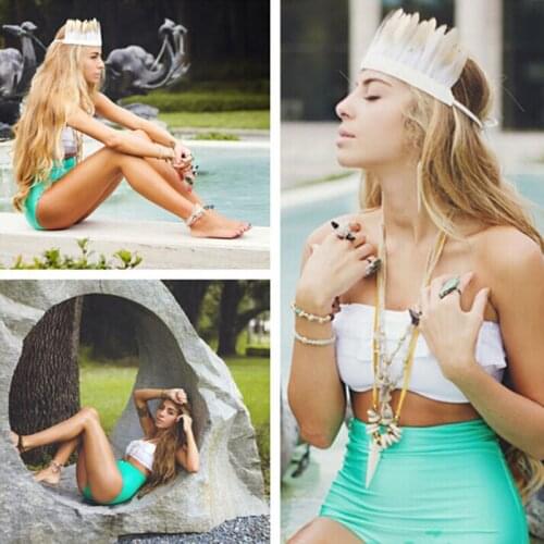 Europe America New Womens Dress Split Type Bikini Bathing Suit Swimwear High-waisted Wrap-around /30