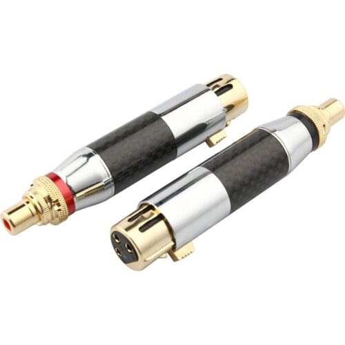 XLR To RCA Audio Microphone Adapter Carbon Fiber 3 Pin XLR Female To RCA Female Converters Can DIY Make Microphone Balance Cable