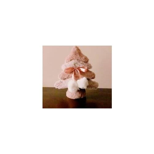 Nordic Style Pink Cute Girl Heart Plush Mini Christmas Town Tree Desktop Decoration Circle Garland Home Ornaments New Year Gift