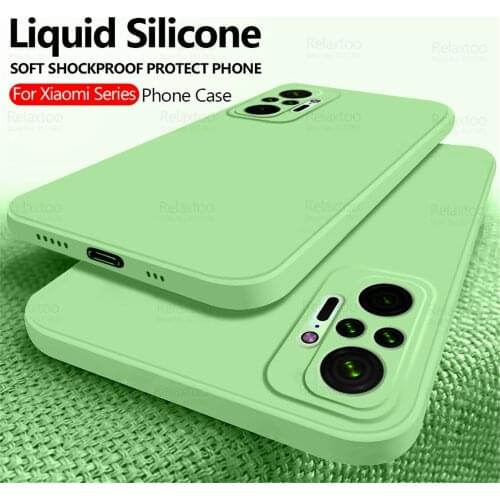 Straight Liquid Silicone Case For Xiaomi Redmi Note 10 Pro 10S Redme Note10 Not 10Pro Camera Shockproof Soft Protect Cover Coque