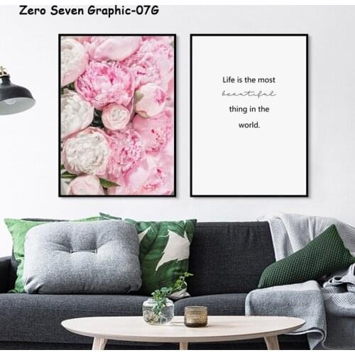 Nordic Elegant Fresh Peony Flowers Canvas Poster And Print Pink Blooming Wall Art Picture For Salon Living Room Home Decoration