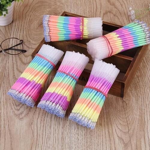 Pen Refills Multicolor Rainbow Refill Highlighter Gel Pens Ball Point Pen Students Painting Graffiti Fluorescent Office Supplies