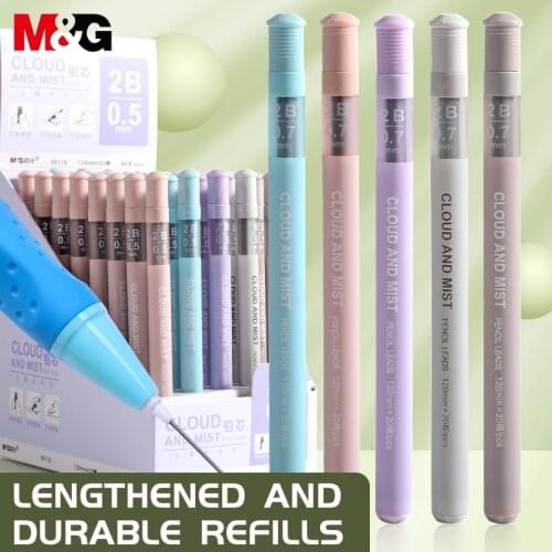 M&G 0.5/0.7mm Pencil Lead Refill 2B/HB 120mm Morandi Color Mechanical Pencil Refills Automatic Drawing Pencil Leads