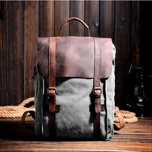 Bag thunder layer cowhide restoring ancient ways collocation rucksack laptop bag bag style for mens and womensbackpack
