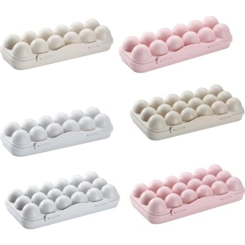 Egg Storage Box Egg Tray containers Kitchen Refrigerator 12/18 Grids Eggs Plastic Dispenser Airtight Fresh Preservation