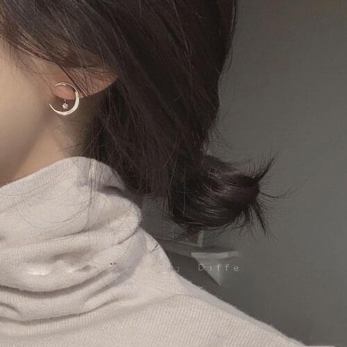 Fing Me Simple Alloy Crescent Shaped Detachable Earrings For Women Fashion Jewelry Accessories
