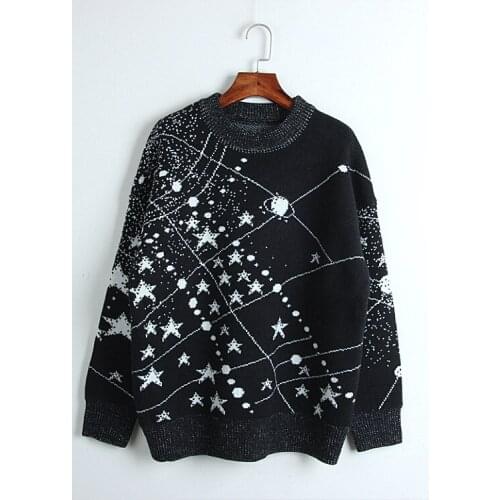 Women spring autumn heart-shape print swearts Casual knitting pullovers knitwear tops D475