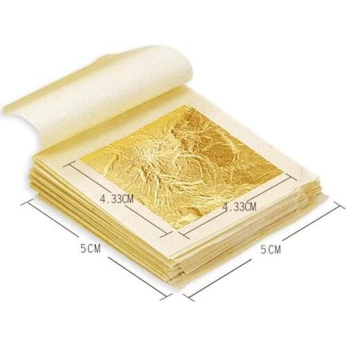 1PCS 24K Pure Genuine Facial Gold Foil Edible Gold Leaf Paper Sheets 4.33cm for Arts Cakes Crafting Chocolates Decoration DIY