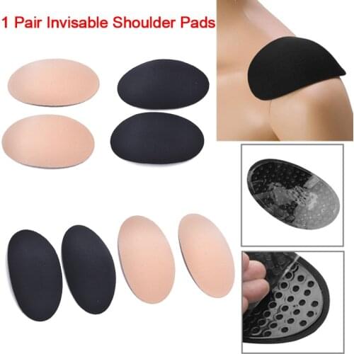 1 Pair Self-Adhesive Non-slip Shoulder Reusable Enhancer Clothes Soft Foam Padded Shoulder Push-up Cushions Sewing Accessories